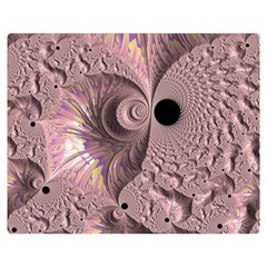 Fractal Tender Rose Cream Double Sided Flano Blanket (medium)  by Pakrebo