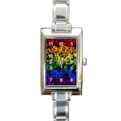 Lgbt Pride Rainbow Gay Lesbian Rectangle Italian Charm Watch by Pakrebo