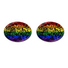 Lgbt Pride Rainbow Gay Lesbian Cufflinks (oval) by Pakrebo