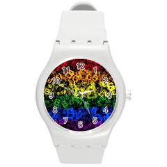 Lgbt Pride Rainbow Gay Lesbian Round Plastic Sport Watch (m) by Pakrebo