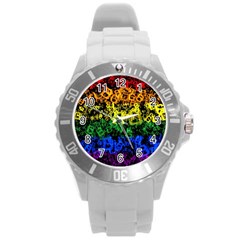 Lgbt Pride Rainbow Gay Lesbian Round Plastic Sport Watch (l) by Pakrebo