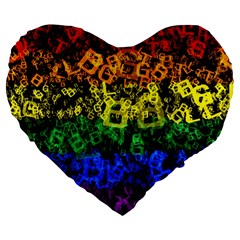 Lgbt Pride Rainbow Gay Lesbian Large 19  Premium Heart Shape Cushions by Pakrebo