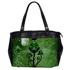 Funny Mushroom Skulls With Crow And Butterflies Oversize Office Handbag by FantasyWorld7