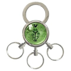 Funny Mushroom Skulls With Crow And Butterflies 3-ring Key Chains by FantasyWorld7