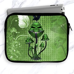 Funny Mushroom Skulls With Crow And Butterflies Apple Ipad 2/3/4 Zipper Cases by FantasyWorld7