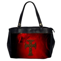 Wonderful Celtic Cross On Vintage Background Oversize Office Handbag by FantasyWorld7