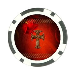 Wonderful Celtic Cross On Vintage Background Poker Chip Card Guard (10 Pack) by FantasyWorld7