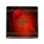 Wonderful Celtic Cross On Vintage Background Memory Card Reader (Square 5 Slot) Front