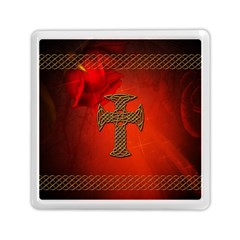 Wonderful Celtic Cross On Vintage Background Memory Card Reader (square) by FantasyWorld7