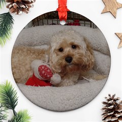 Cockapoo In Dog s Bed Ornament (round)