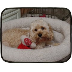 Cockapoo In Dog s Bed Double Sided Fleece Blanket (mini)  by pauchesstore