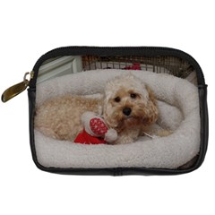 Cockapoo In Dog s Bed Digital Camera Leather Case by pauchesstore