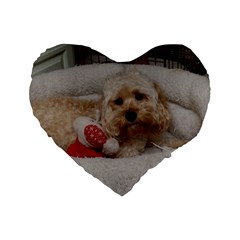 Cockapoo In Dog s Bed Standard 16  Premium Heart Shape Cushions by pauchesstore