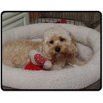 Cockapoo In Dog s Bed Double Sided Fleece Blanket (Medium)  58.8 x47.4  Blanket Back