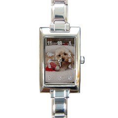 Cockapoo In Dog s Bed Rectangle Italian Charm Watch by pauchesstore