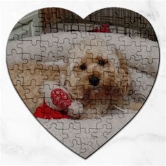 Cockapoo In Dog s Bed Jigsaw Puzzle (heart) by pauchesstore