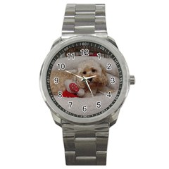 Cockapoo In Dog s Bed Sport Metal Watch by pauchesstore