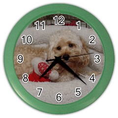 Cockapoo In Dog s Bed Color Wall Clock by pauchesstore