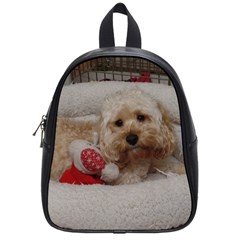 Cockapoo In Dog s Bed School Bag (small) by pauchesstore