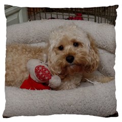 Cockapoo In Dog s Bed Large Cushion Case (two Sides) by pauchesstore