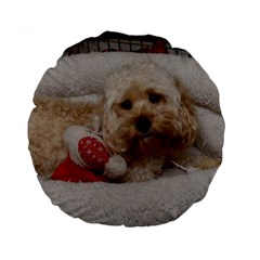 Cockapoo In Dog s Bed Standard 15  Premium Round Cushions by pauchesstore