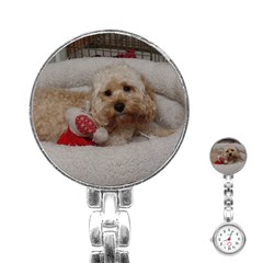 Cockapoo In Dog s Bed Stainless Steel Nurses Watch by pauchesstore