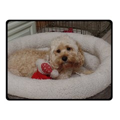 Cockapoo In Dog s Bed Double Sided Fleece Blanket (small)  by pauchesstore