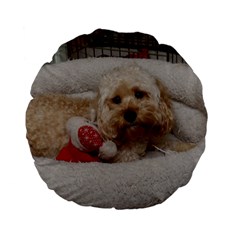 Cockapoo In Dog s Bed Standard 15  Premium Flano Round Cushions by pauchesstore