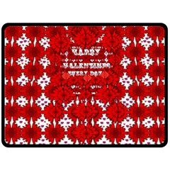 Happy Valentines Every Day Double Sided Fleece Blanket (large)  by pepitasart