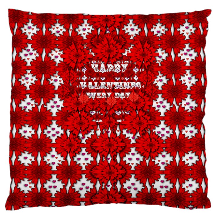 Happy Valentines Every Day Large Flano Cushion Case (Two Sides)