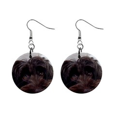 Laying In Dog Bed Mini Button Earrings by pauchesstore