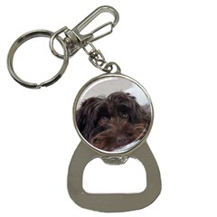 Laying In Dog Bed Bottle Opener Key Chains by pauchesstore