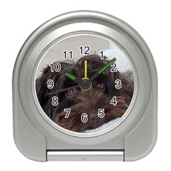 Laying In Dog Bed Travel Alarm Clock by pauchesstore