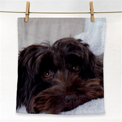 Laying In Dog Bed Face Towel by pauchesstore