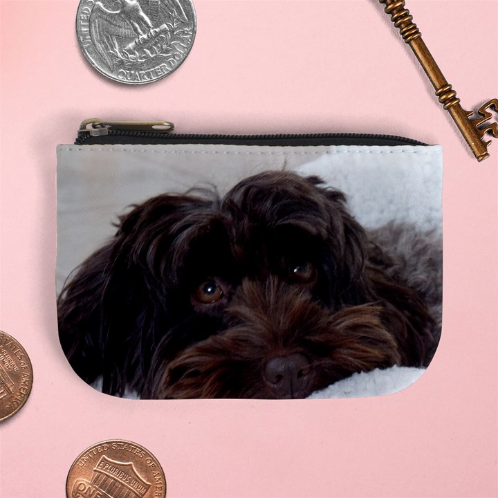 Laying In Dog Bed Mini Coin Purse