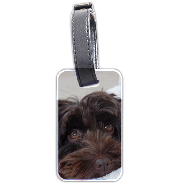 Laying In Dog Bed Luggage Tags (Two Sides)