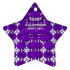 Happy  Day Valentines Every Day Star Ornament (two Sides) by pepitasart