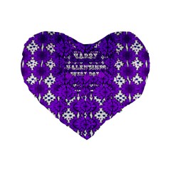 Happy  Day Valentines Every Day Standard 16  Premium Heart Shape Cushions by pepitasart