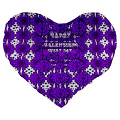 Happy  Day Valentines Every Day Large 19  Premium Flano Heart Shape Cushions by pepitasart