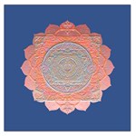 Boho Bliss Peach Metallic Mandala Large Satin Scarf (Square) Front