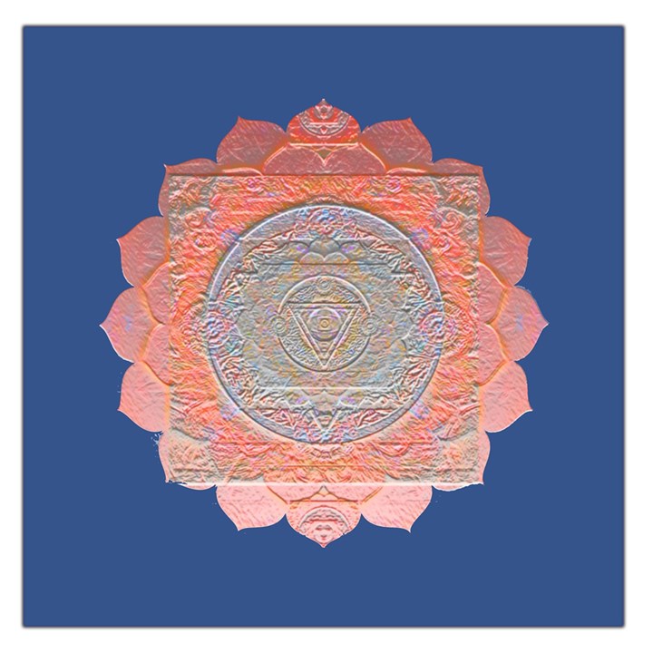 Boho Bliss Peach Metallic Mandala Large Satin Scarf (Square)