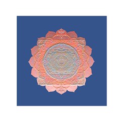 Boho Bliss Peach Metallic Mandala Small Satin Scarf (square) by beautyskulls