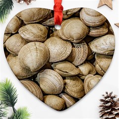 Shellfishs Photo Print Pattern Heart Ornament (two Sides) by dflcprintsclothing