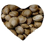 Shellfishs Photo Print Pattern Large 19  Premium Flano Heart Shape Cushions Front