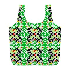 Modern Vintage Butterfly Geometric Full Print Recycle Bag (l) by beautyskulls