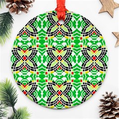 Modern Vintage Butterfly Geometric Ornament (round)