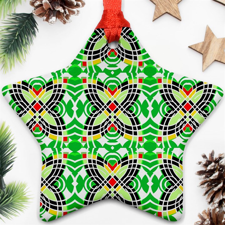 Modern Vintage Butterfly Geometric Ornament (Star)