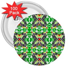 Modern Vintage Butterfly Geometric 3  Buttons (100 Pack) 