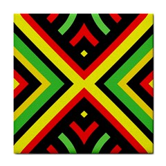 Reggae Vintage Geometric Vibrations Tile Coasters by beautyskulls