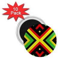 Reggae Vintage Geometric Vibrations 1 75  Magnets (10 Pack)  by beautyskulls